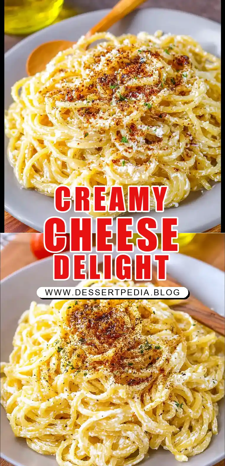 Pinterest pin (Design 1) for Cream Cheese Pasta