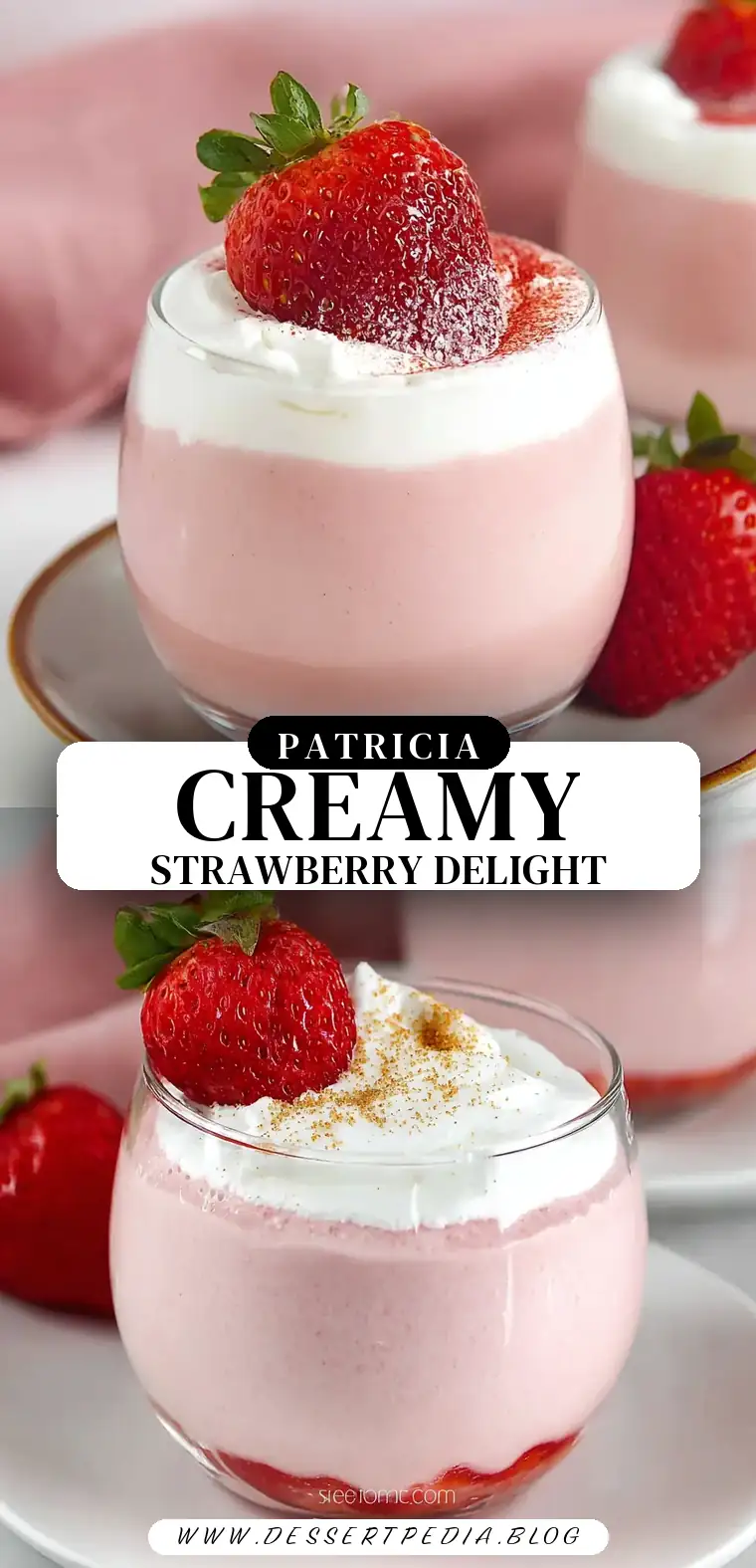Pinterest pin (Design 3) for Strawberry Mousse