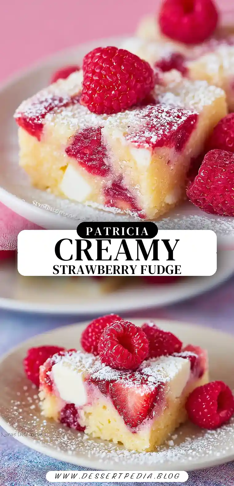 Pinterest pin (Design 3) for Strawberry Fudge