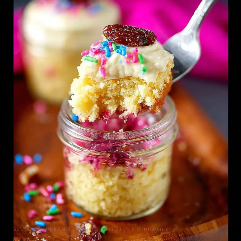 A delicious plate of Cake in a Jar