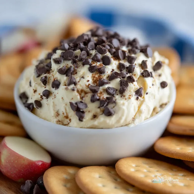 A delicious plate of Chocolate Chip Cheesecake Dip