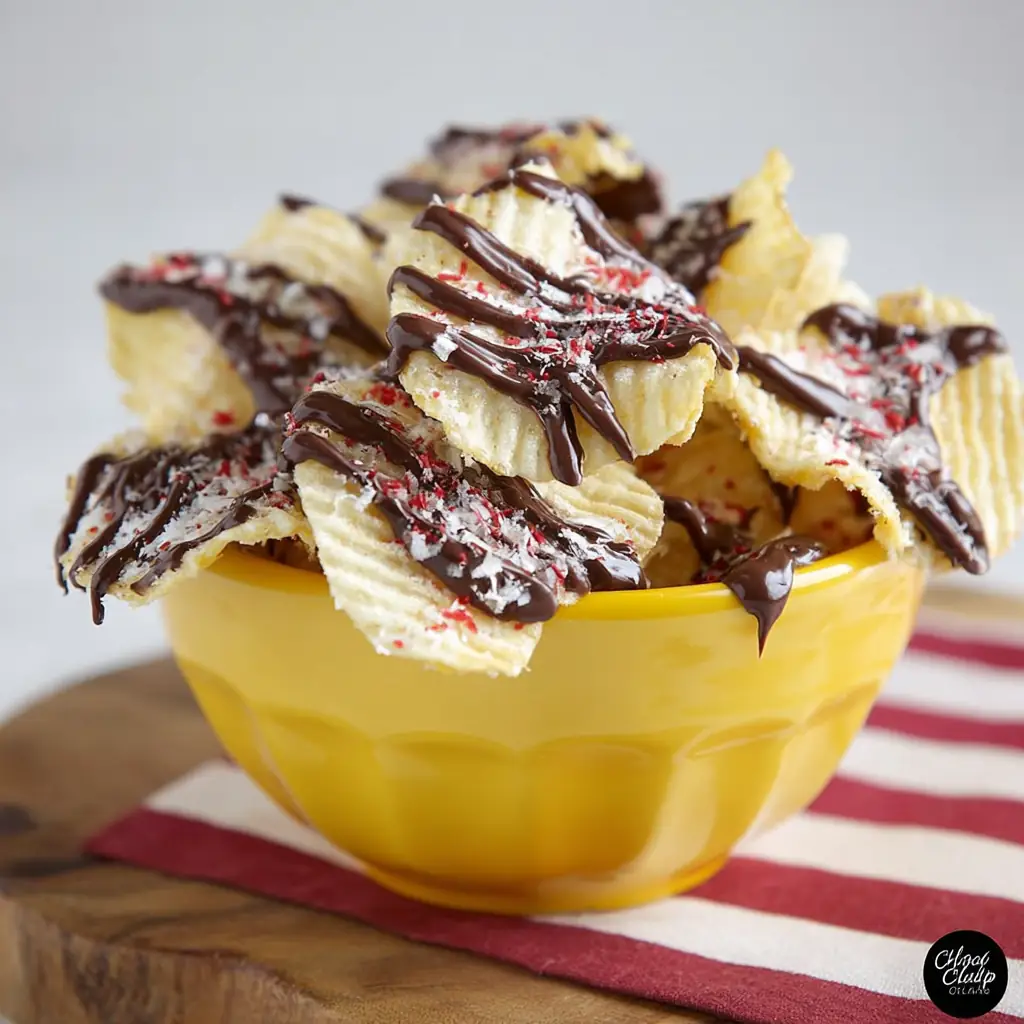 A delicious plate of Chocolate Covered Potato Chips
