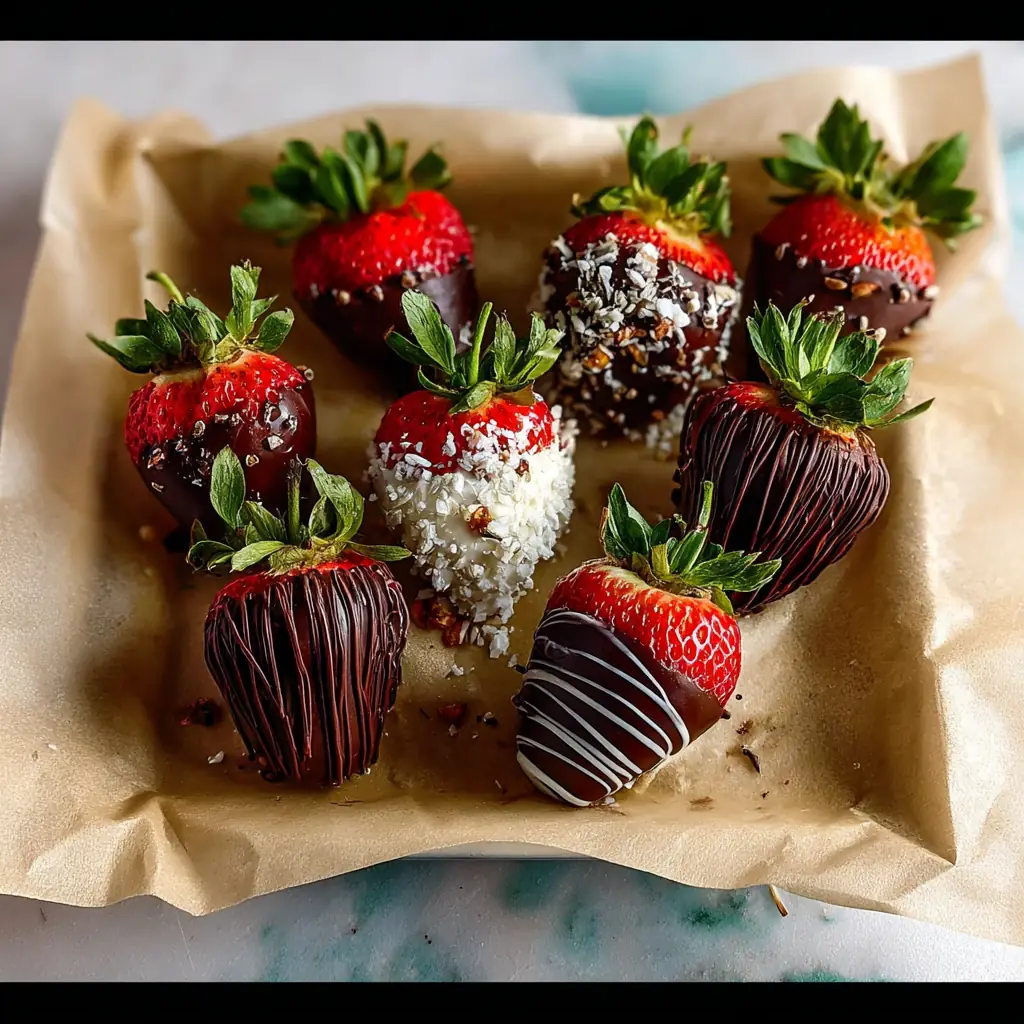 A delicious plate of Chocolate Covered Strawberries