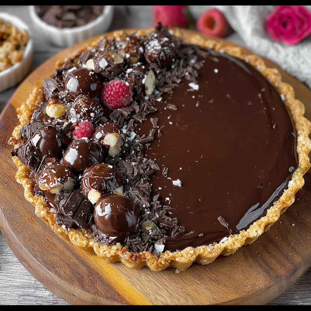 A delicious plate of Chocolate Ganache Tart