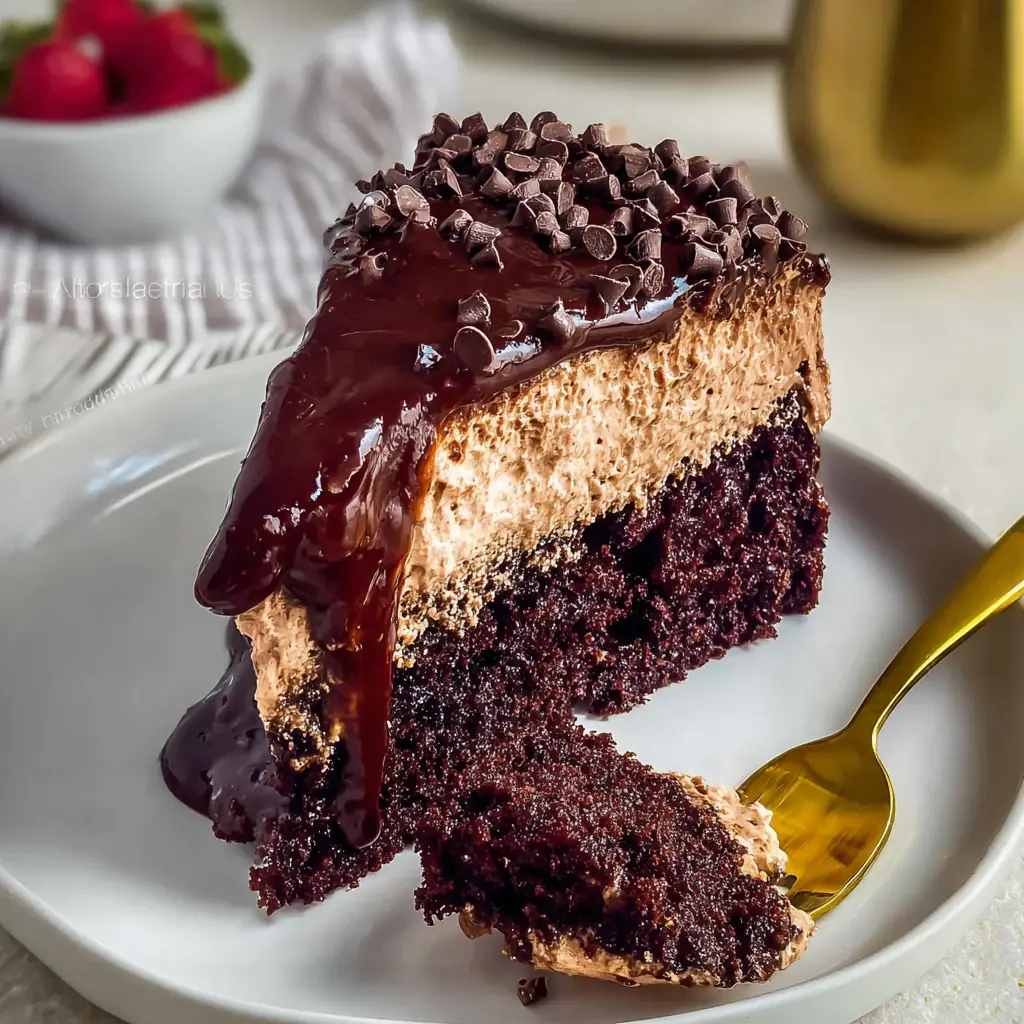 A delicious plate of Chocolate Mousse Cake