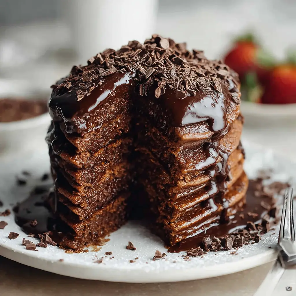 A delicious plate of Chocolate Pancakes