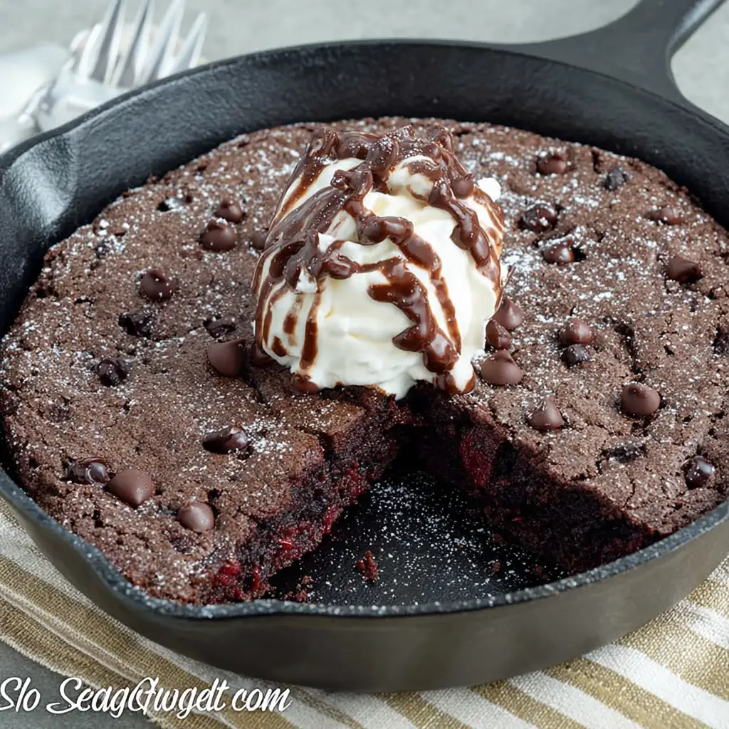A delicious plate of ChocolateSkillet Brownie