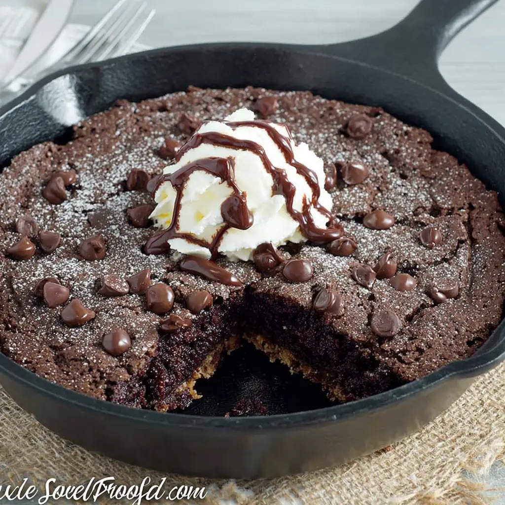 A delicious plate of ChocolateSkillet Brownie