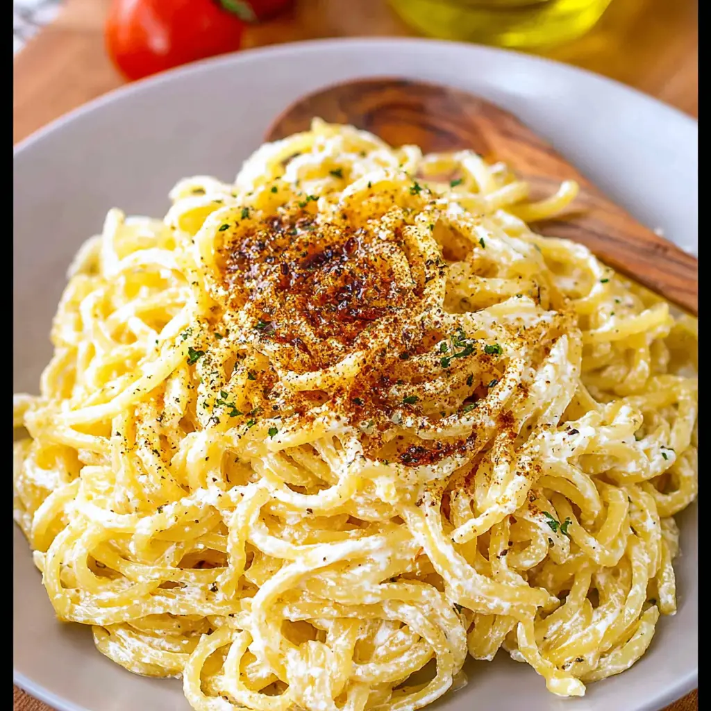 A delicious plate of Cream Cheese Pasta