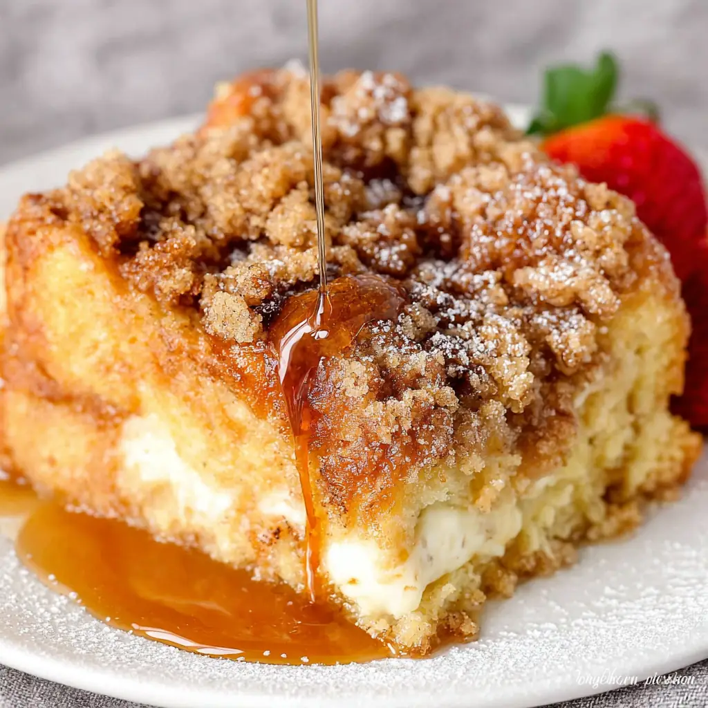 A delicious plate of Croissant French Toast