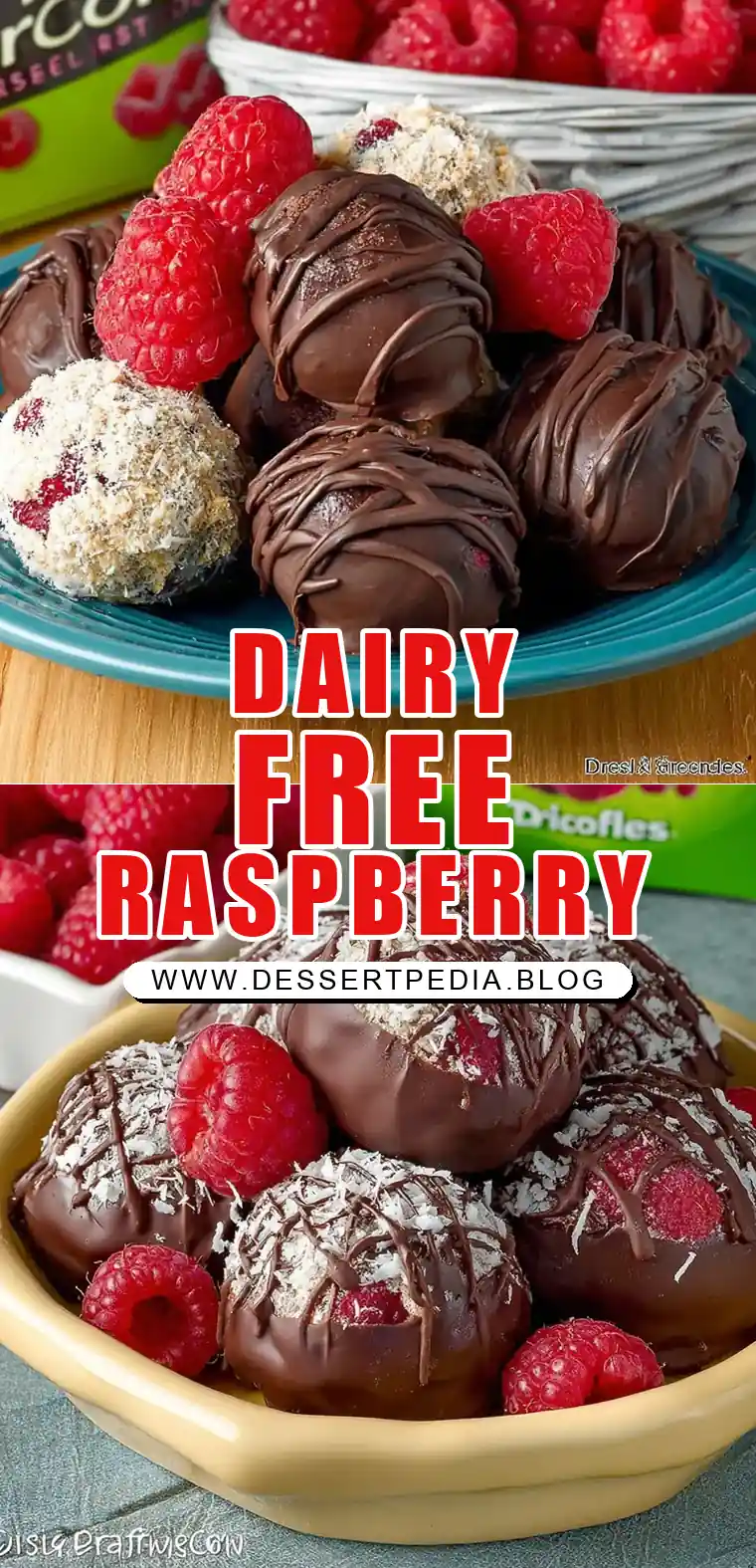 Pinterest pin (Design 1) for Low Carb Dairy-Free Raspberry Truffles
