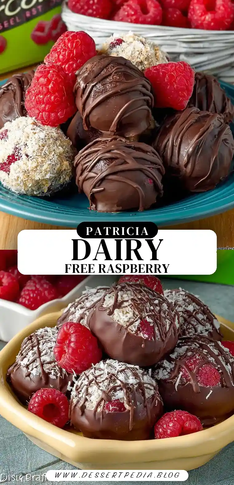 Pinterest pin (Design 3) for Low Carb Dairy-Free Raspberry Truffles