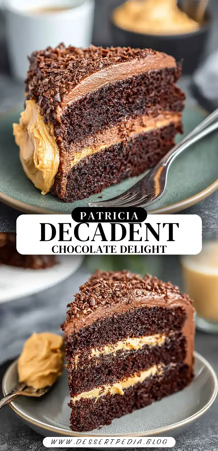 Pinterest pin (Design 3) for Chocolate Cake with Chocolate Frosting