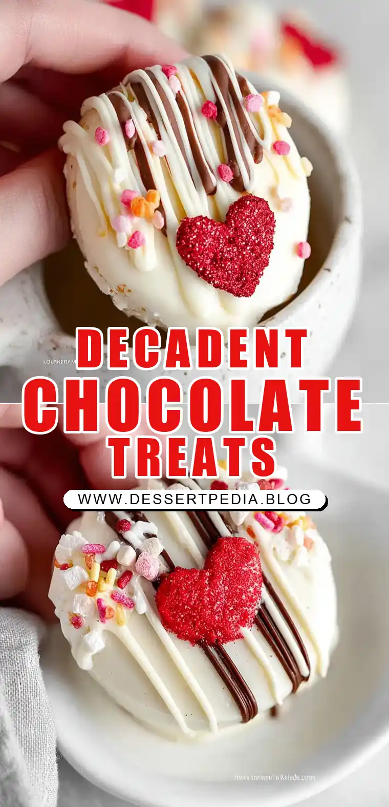 Pinterest pin (Design 1) for Hot Chocolate Bombs