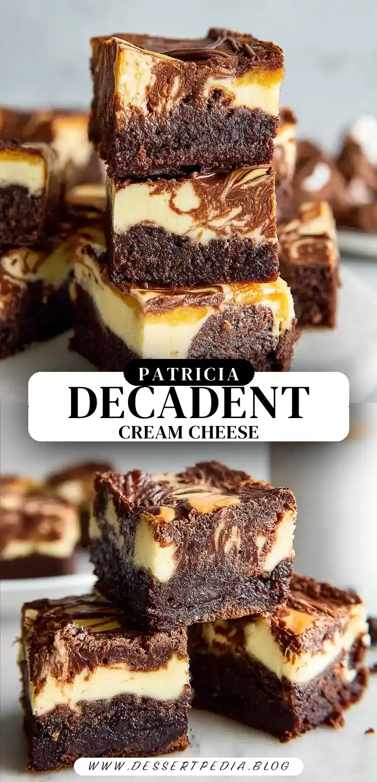 Pinterest pin (Design 3) for Cream Cheese Brownies