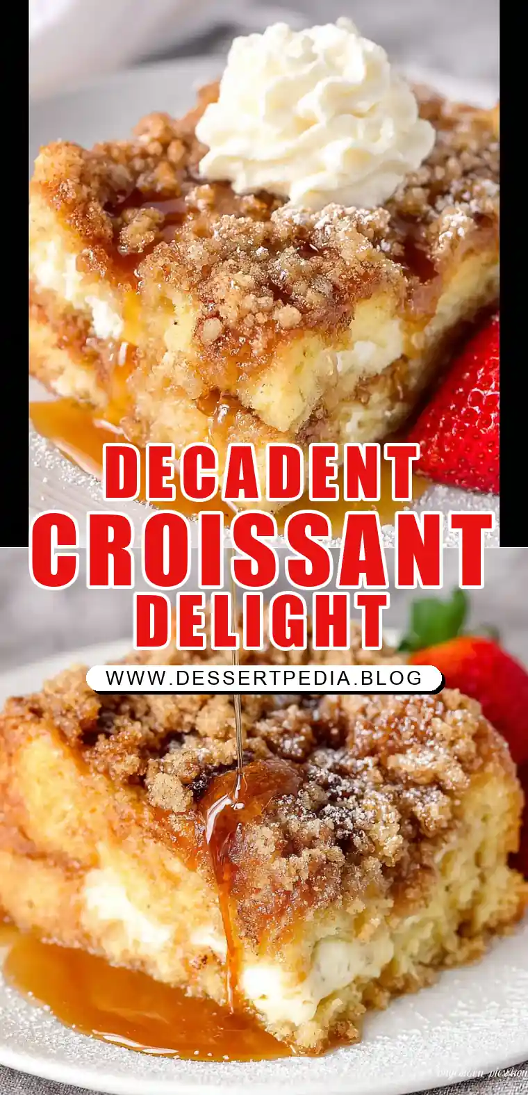 Pinterest pin (Design 1) for Croissant French Toast