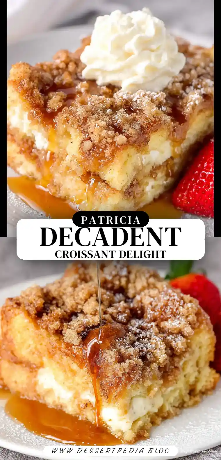 Pinterest pin (Design 3) for Croissant French Toast