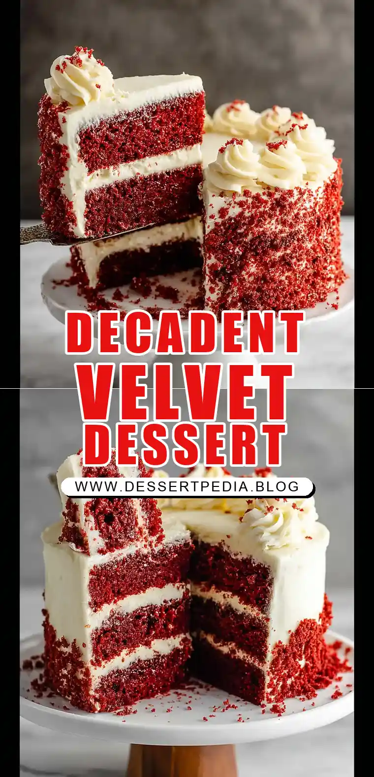 Pinterest pin (Design 1) for Red Velvet Cake