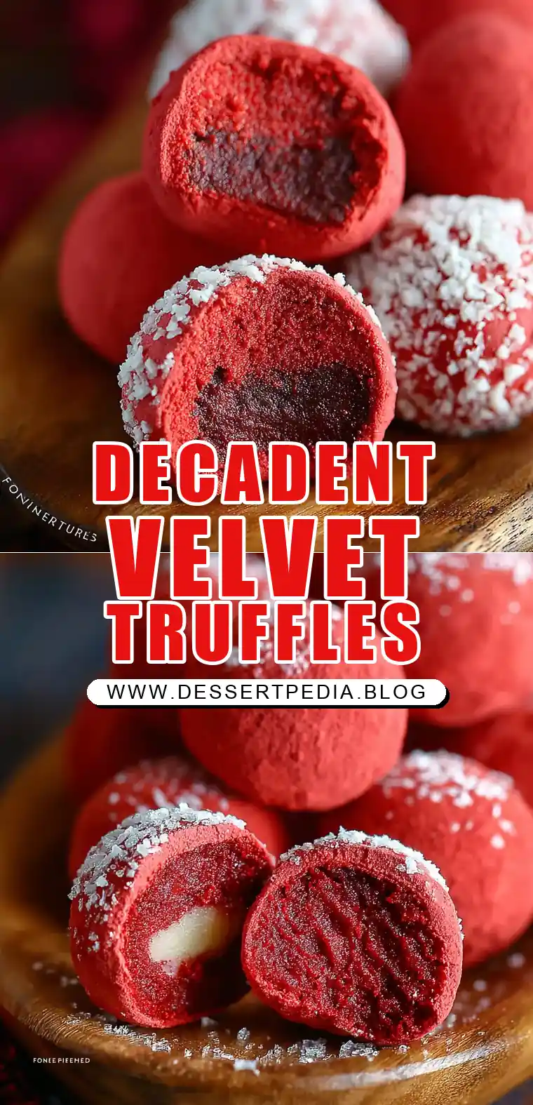 Pinterest pin (Design 1) for Red Velvet Truffles