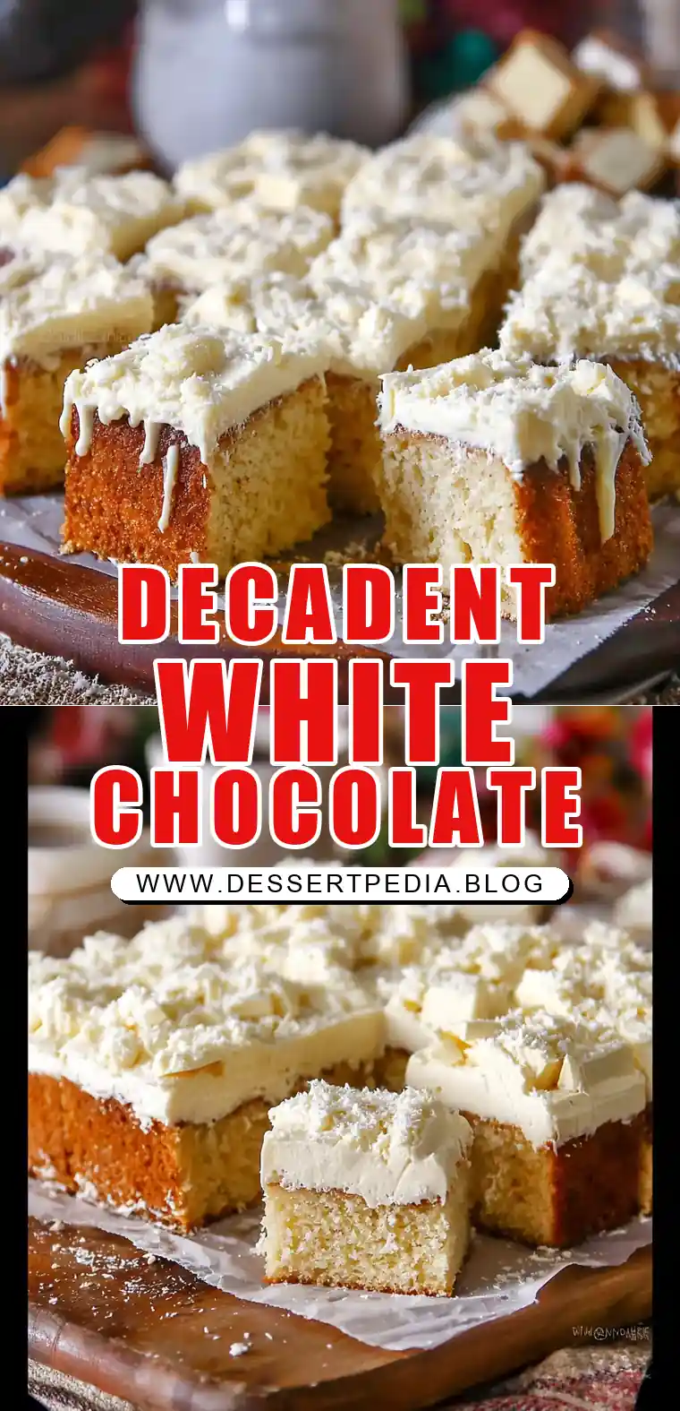 Pinterest pin (Design 1) for White Chocolate Cake