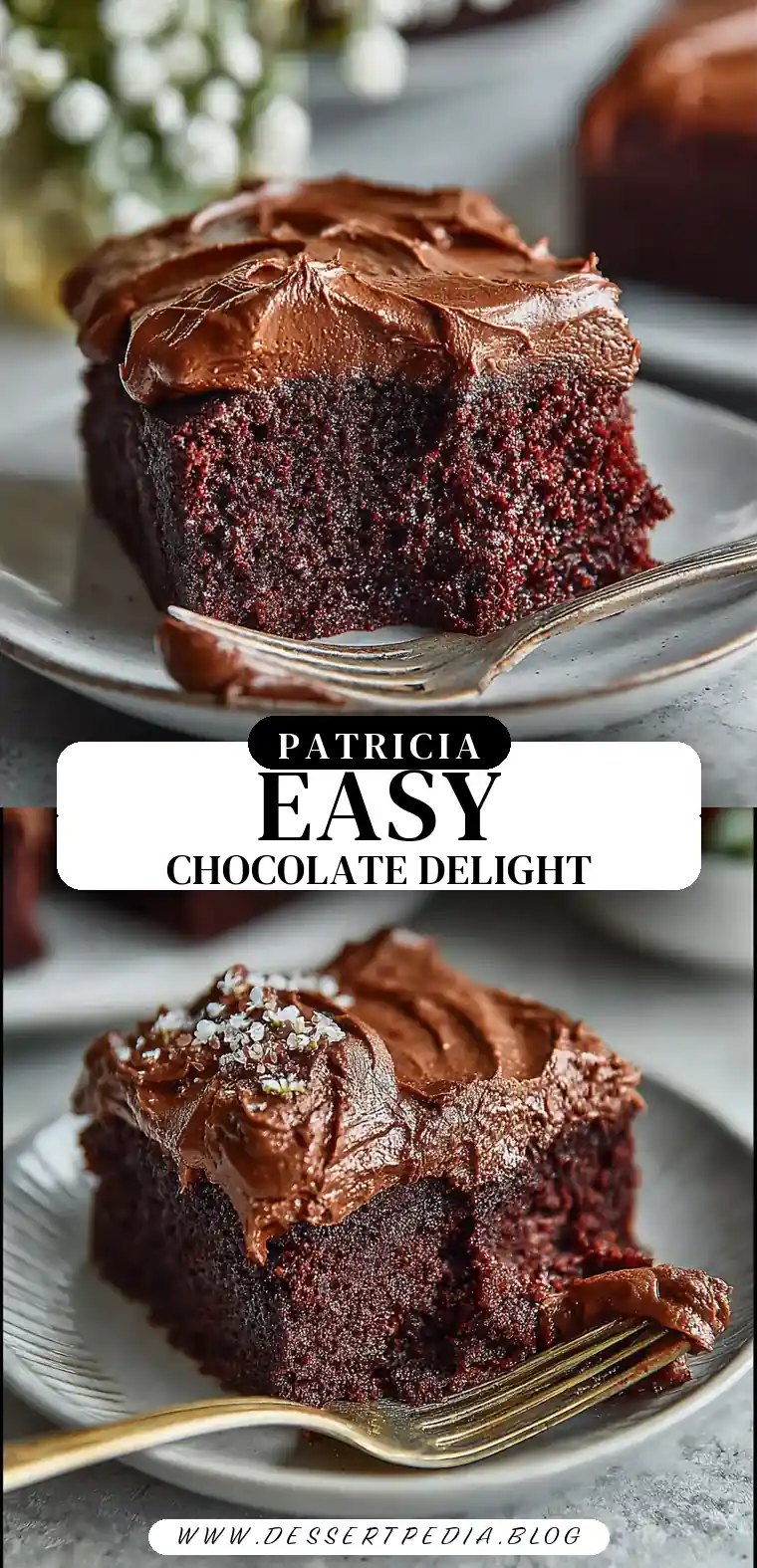 Pinterest pin (Design 3) for Easy Chocolate Cake