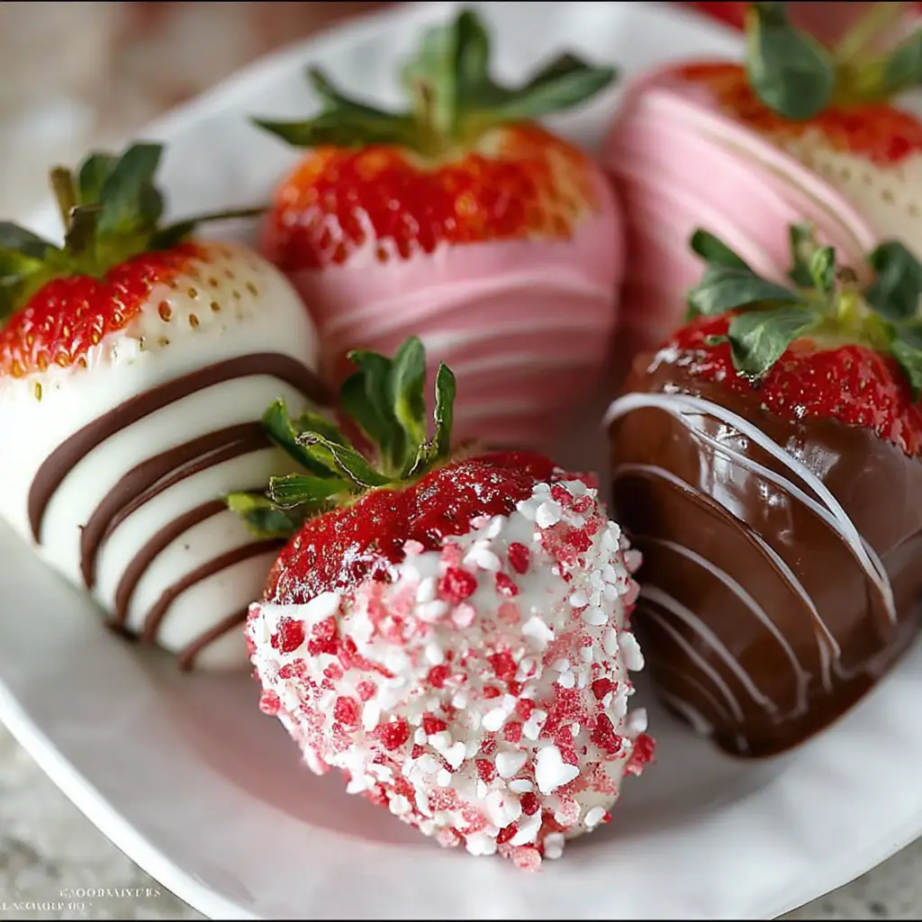 A delicious plate of Easy Chocolate Covered Strawberries