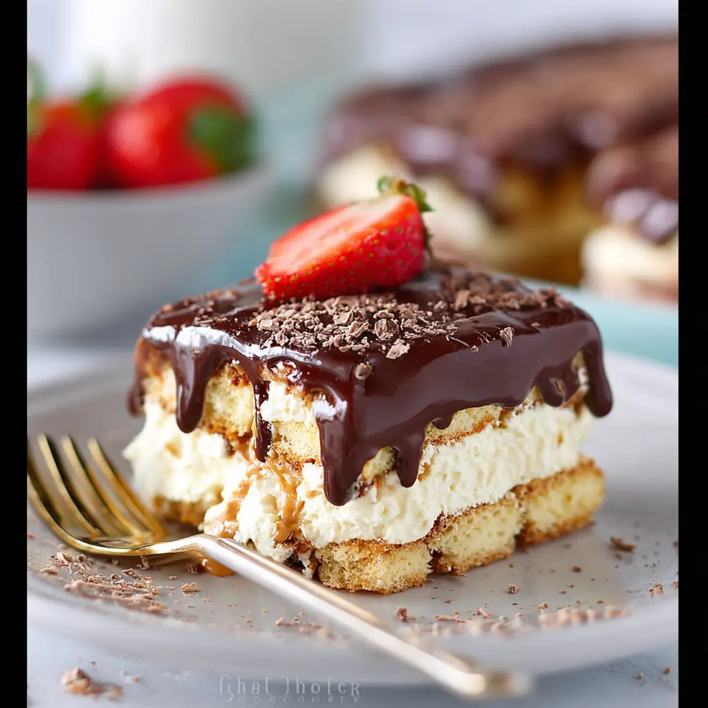 A delicious plate of Eclair Cake