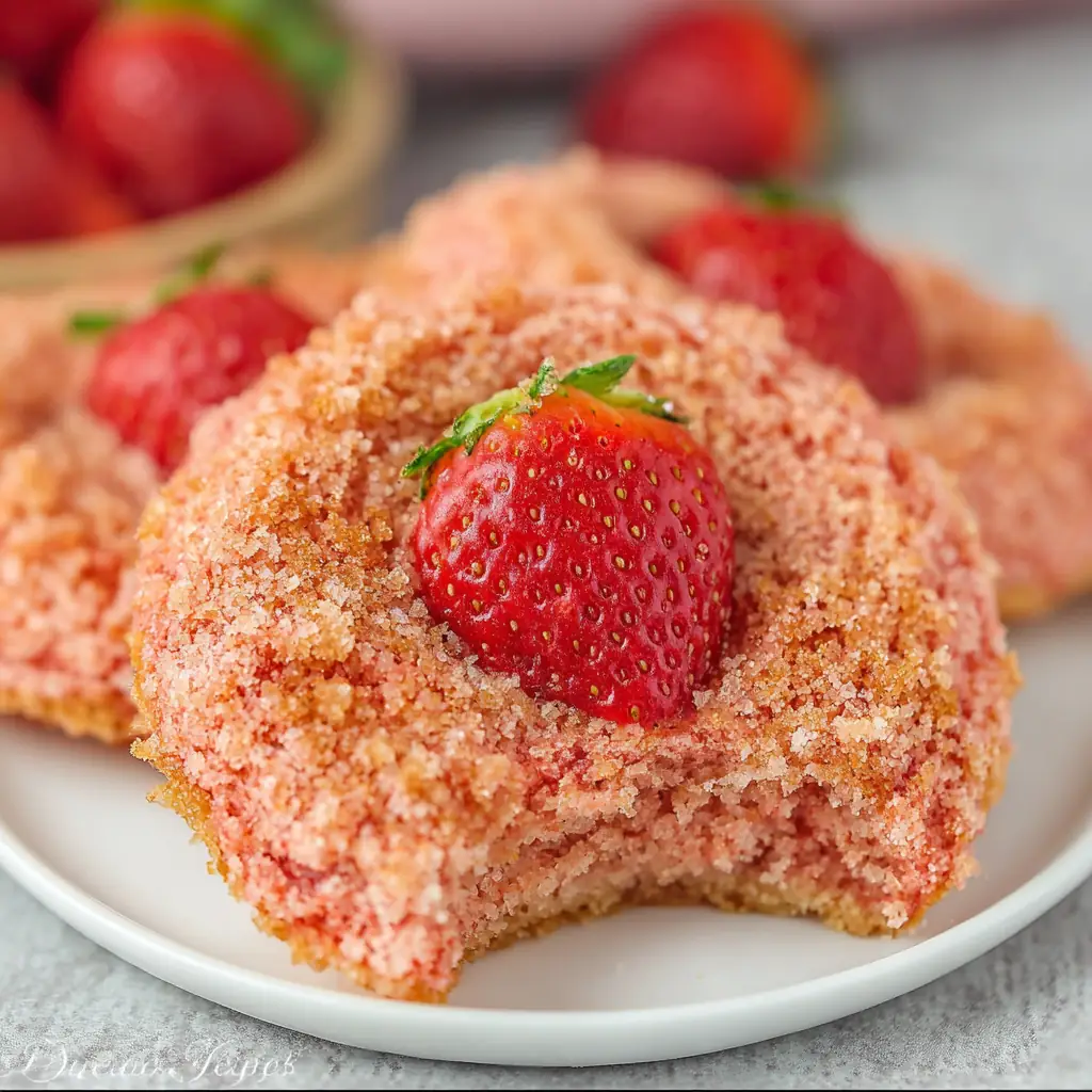 A delicious plate of Fresh Strawberry Cupcakes