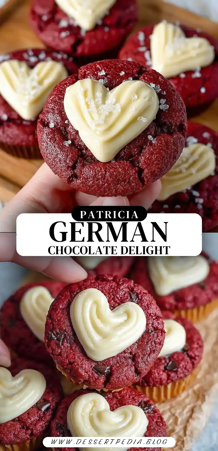 Pinterest pin (Design 3) for German Chocolate Cupcakes