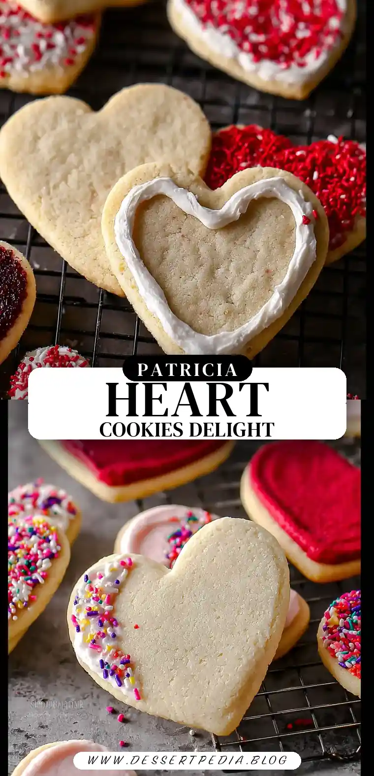 Pinterest pin (Design 3) for Heart Shaped Cookies