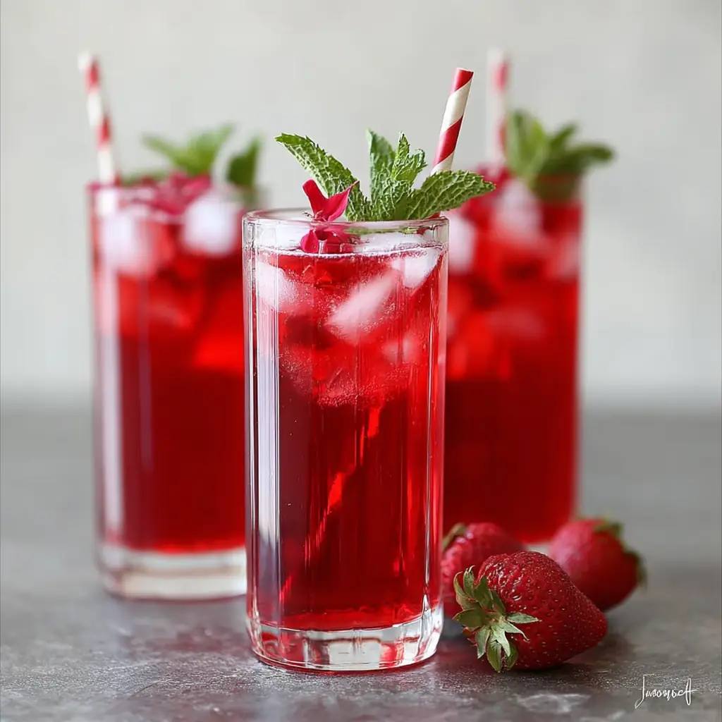 A delicious plate of Hibiscus Iced Tea Cocktail