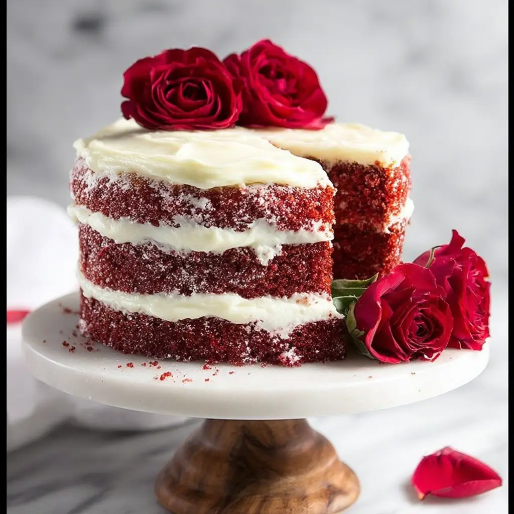 A delicious plate of Homemade Red Velvet Cake Recipe