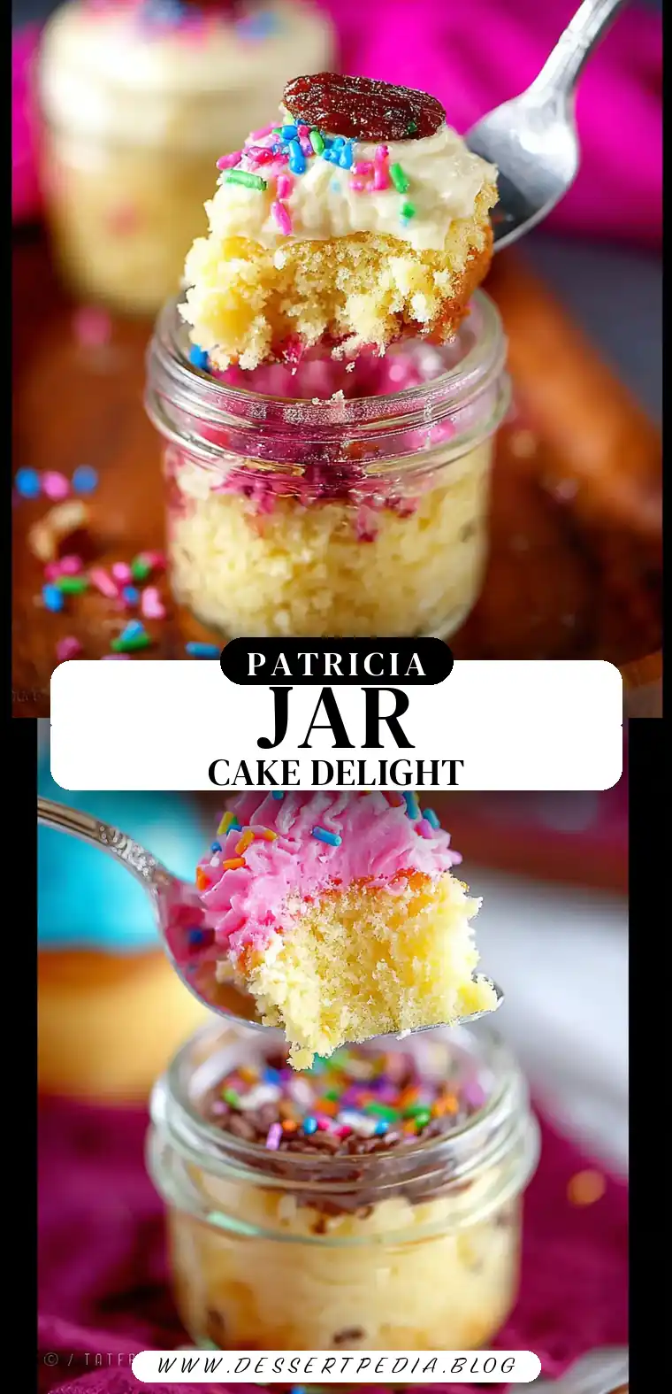 Pinterest pin (Design 3) for Cake in a Jar