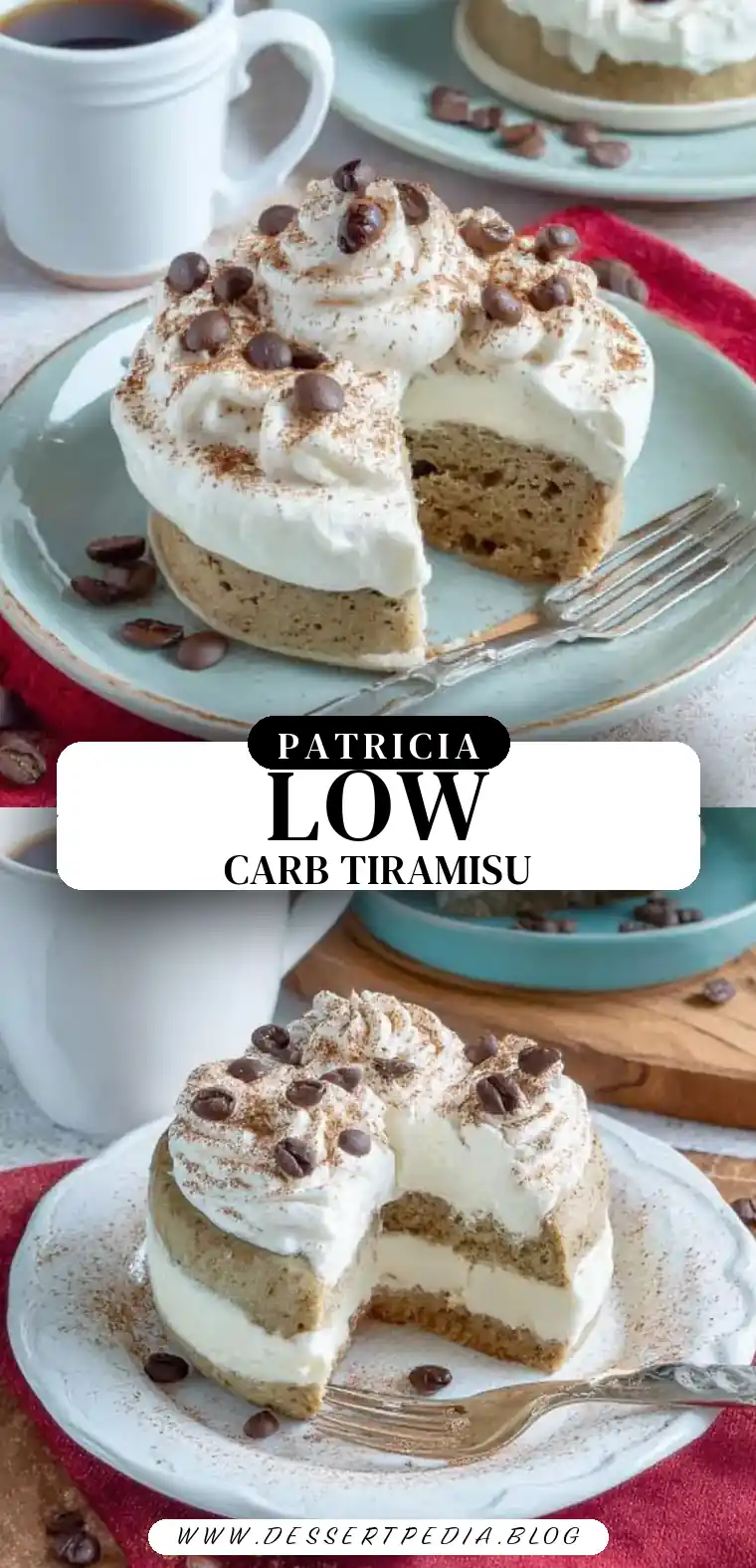 Pinterest pin (Design 3) for Low Carb Tiramisu Mug Cake