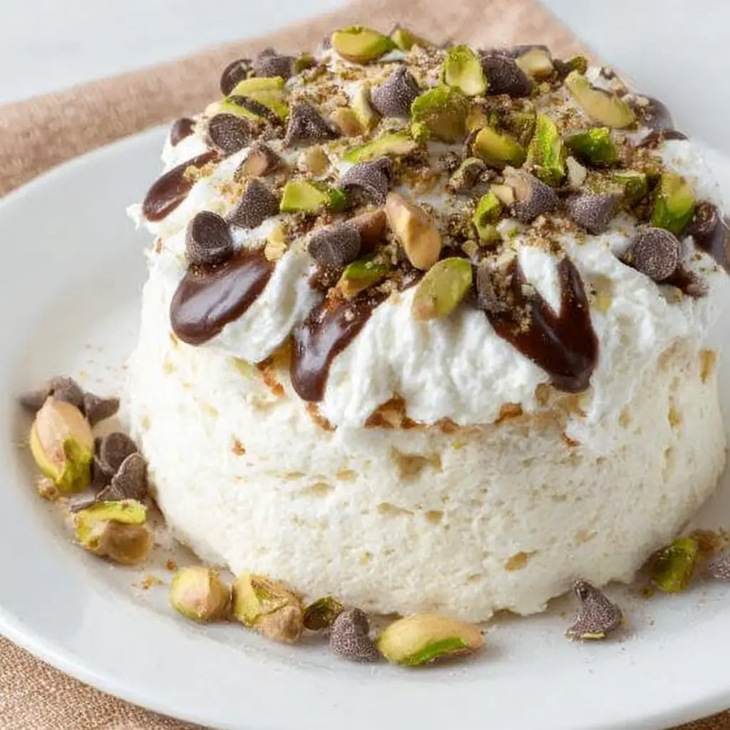 A delicious plate of Low Carb Cannoli Mug Cake for Two