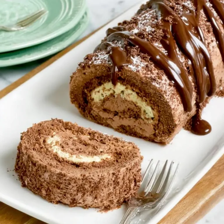 A delicious plate of Low Carb Chocolate Tiramisu Cake Roll