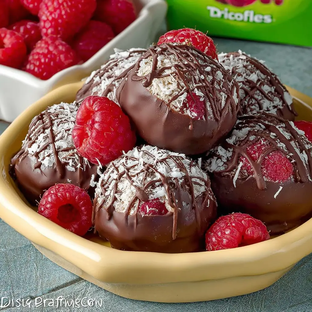 A delicious plate of Low Carb Dairy-Free Raspberry Truffles