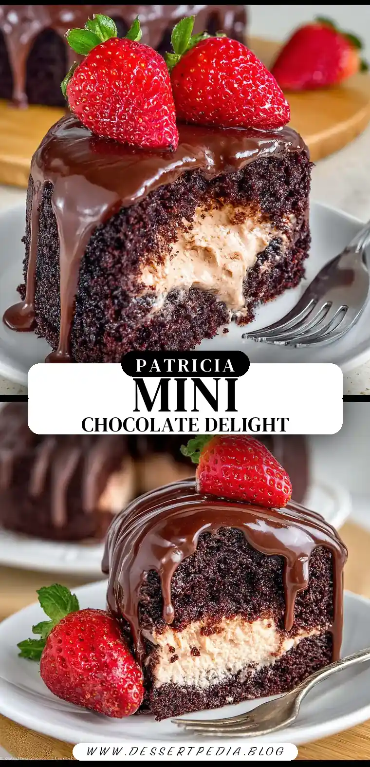 Pinterest pin (Design 3) for Small Chocolate Cake