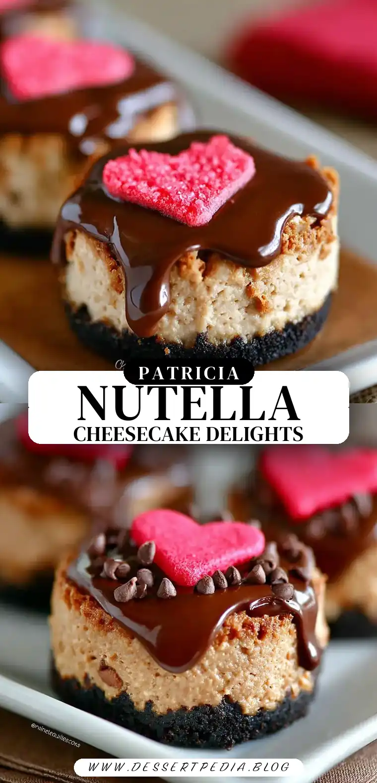 Pinterest pin (Design 3) for Nutella Mini Cheesecakes