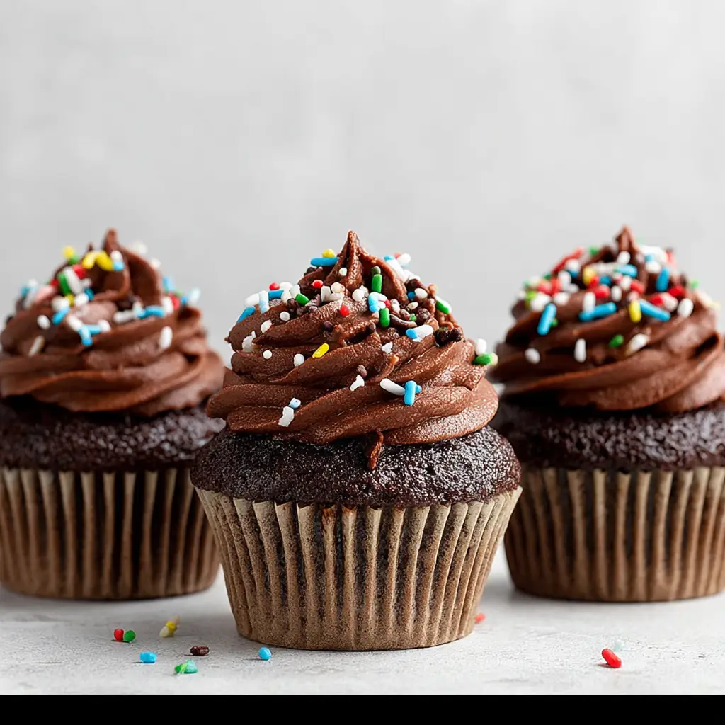 A delicious plate of Quick & Easy Chocolate Cupcakes