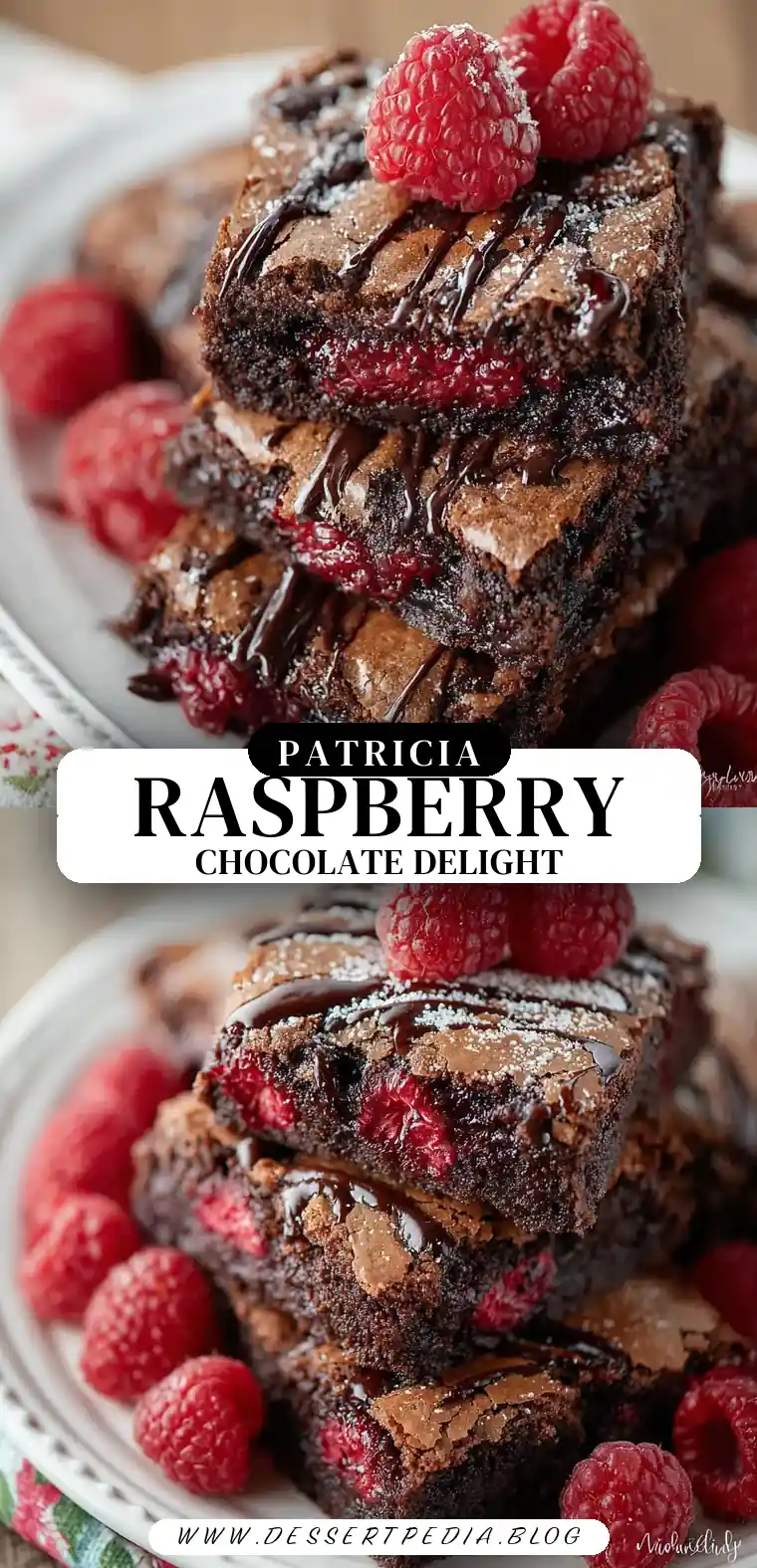Pinterest pin (Design 3) for Raspberry Brownies