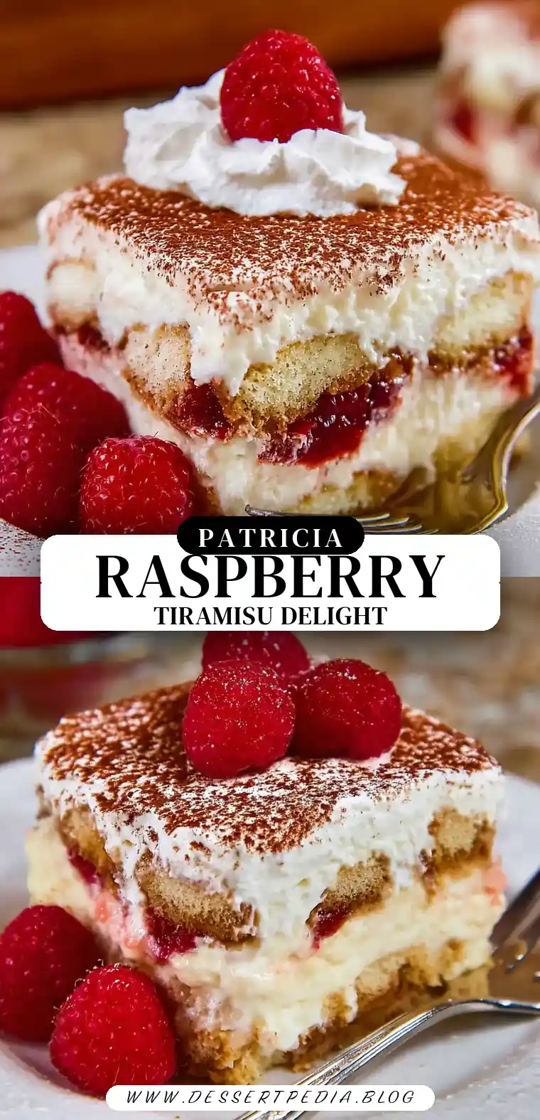 Pinterest pin (Design 3) for Raspberry Tiramisu