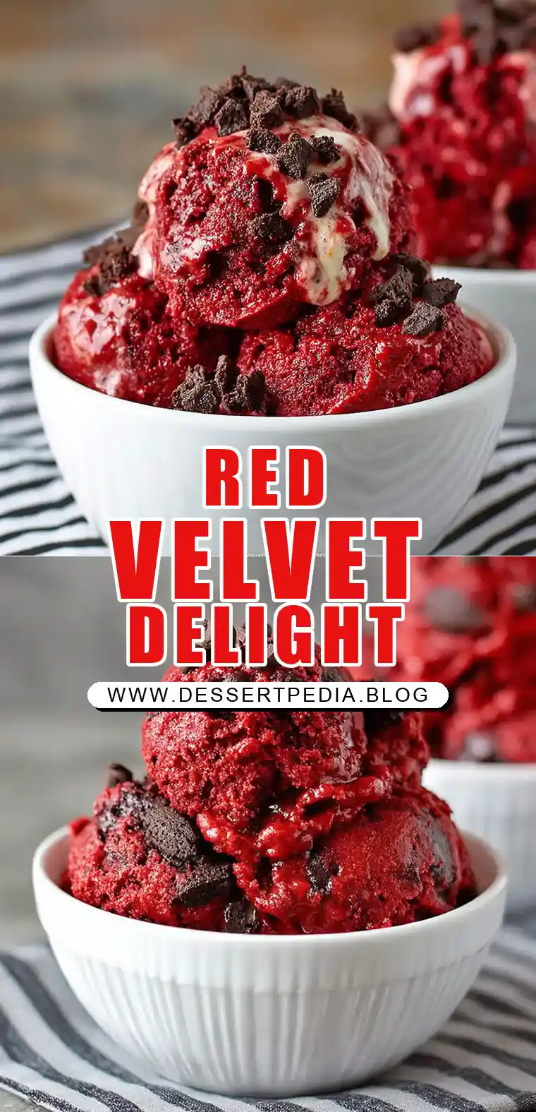 Pinterest pin (Design 1) for Red Velvet Cookie Dough