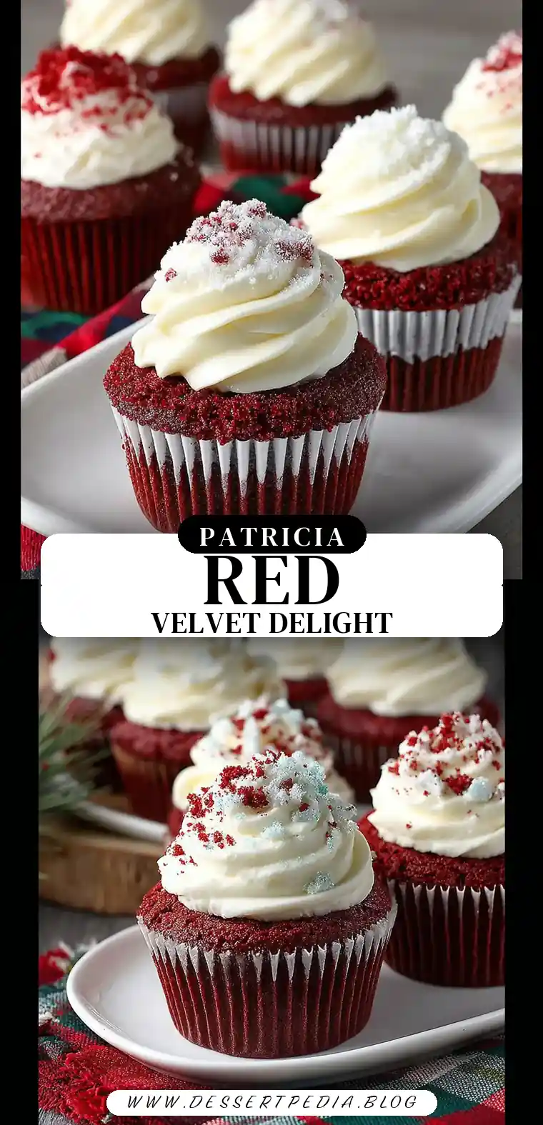 Pinterest pin (Design 3) for Red Velvet Cupcakes