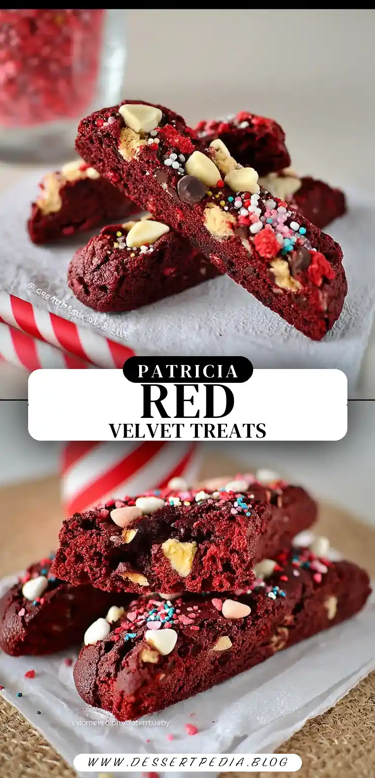 Pinterest pin (Design 3) for Red Velvet Biscotti