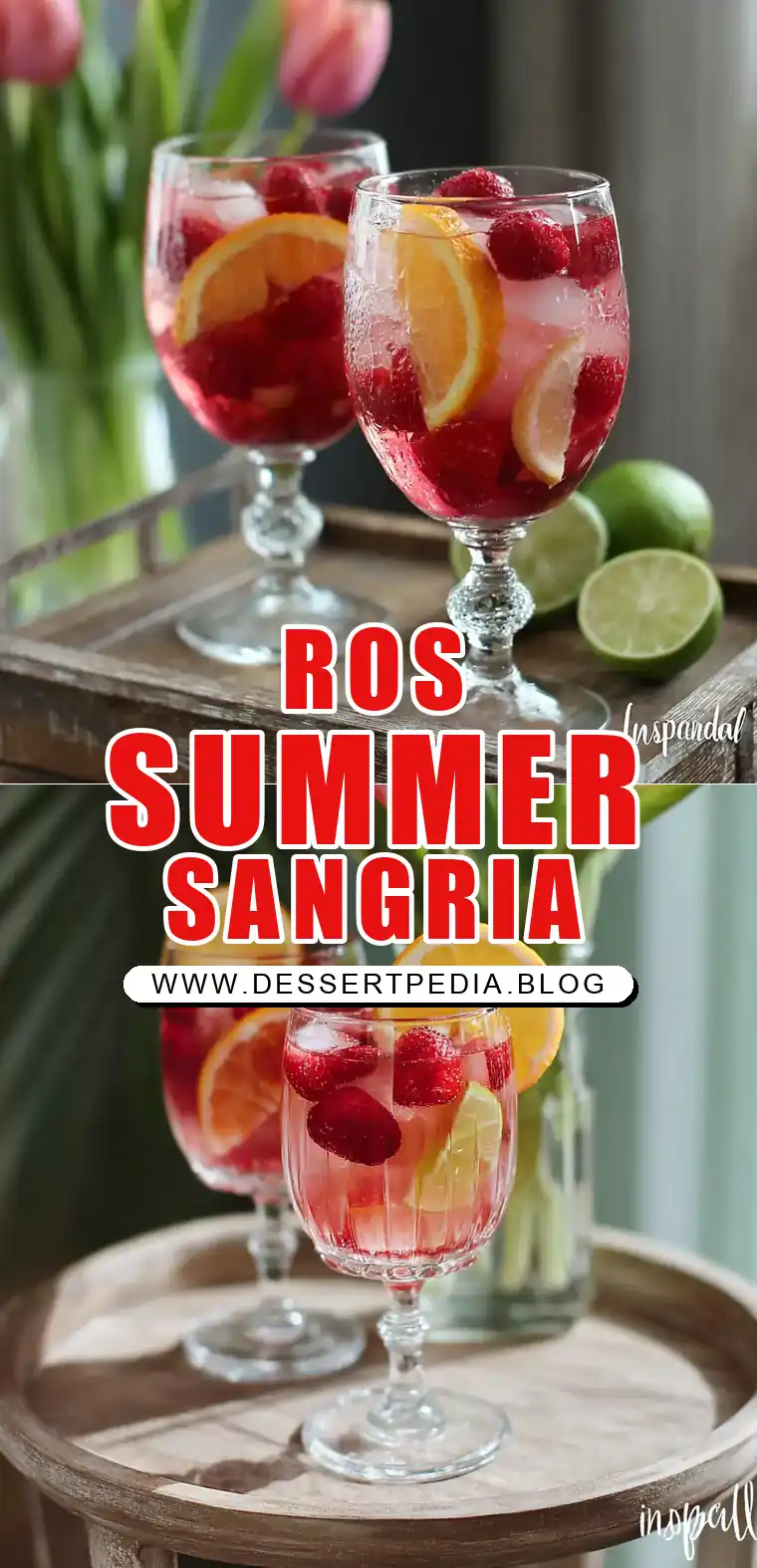 Pinterest pin (Design 1) for Rosé Sangria