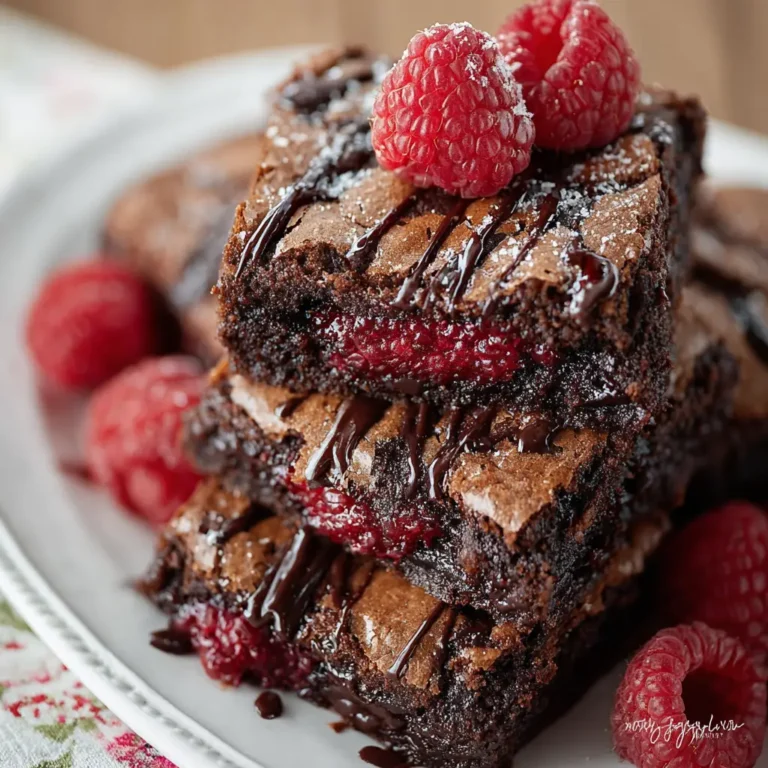 A delicious plate of Raspberry Brownies