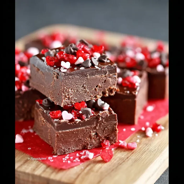 A delicious plate of Red Hot Dark Chocolate Fudge