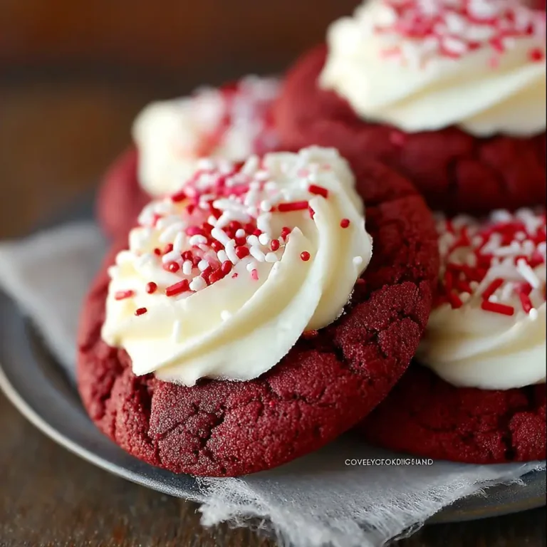 A delicious plate of Red Velvet Cake Mix Crinkle Cookies