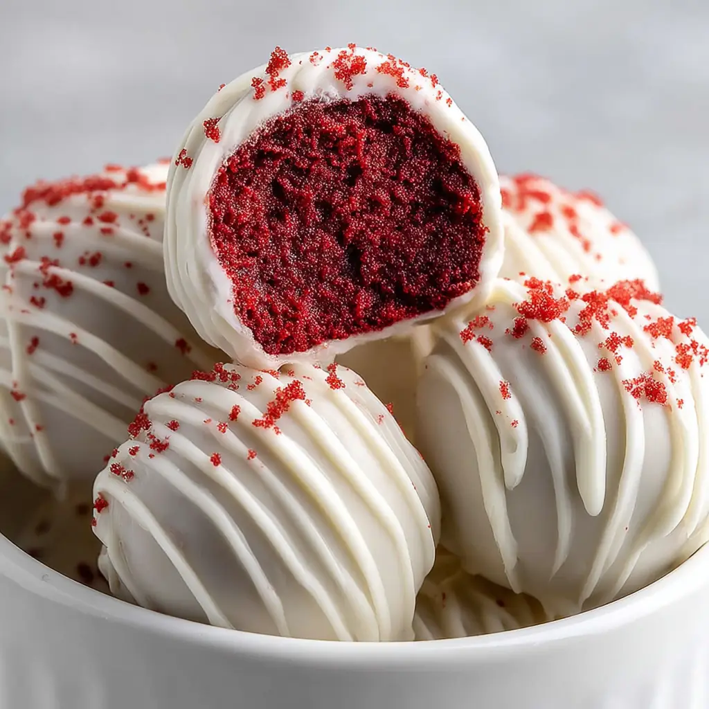 A delicious plate of Red Velvet Cake Pops